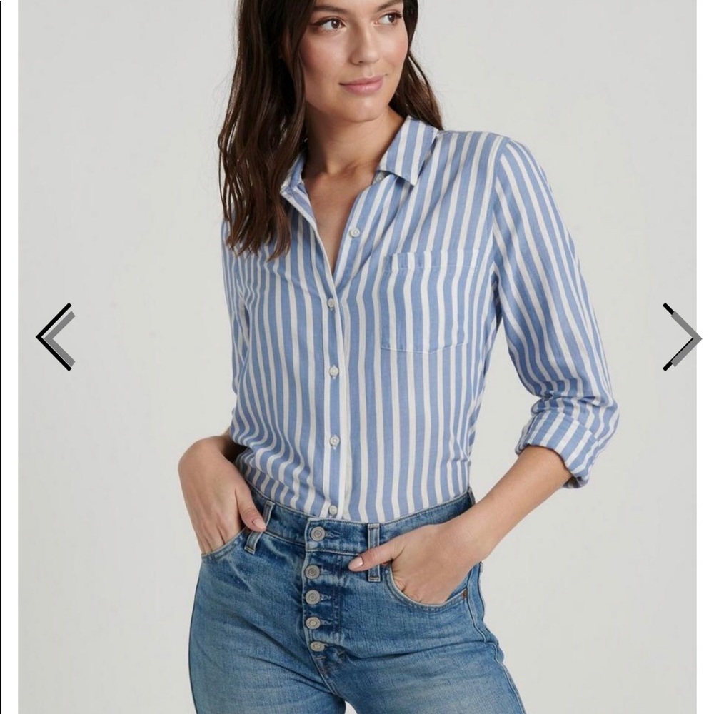 Lucky brand 🍀 Classic Stripe Poplin Shirt nwt